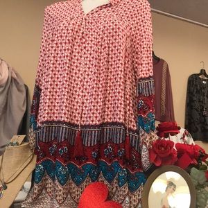 Red n teal dress tunic small medium n large avail